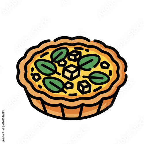 Delicious quiche with spinach and cheese a savory pastry treat.