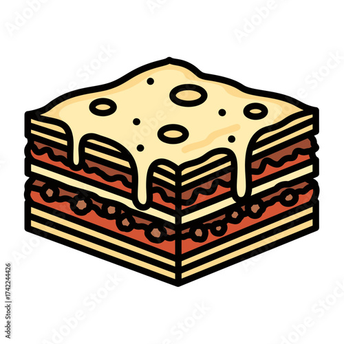 Delicious layered lasagna with melted cheese and savory meat sauce.