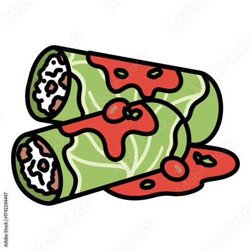 Delicious stuffed cabbage rolls with tomato sauce a hearty and flavorful dish.