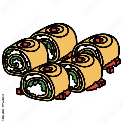 Delicious sushi rolls with fresh ingredients and artistic presentation.