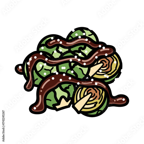 Delicious Brussels sprouts with chocolate sauce a tasty and healthy meal.