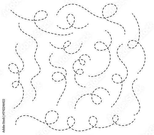 Path travel dotted line trip dashed trace destination track plan and silhouette, travelling symbol . Transport dot paths lines traces tourism design. Vector illustration. EPS 10