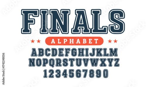 Tournament Sports Alphabet – Classic College Varsity Vector Set, easily editable and scalable.