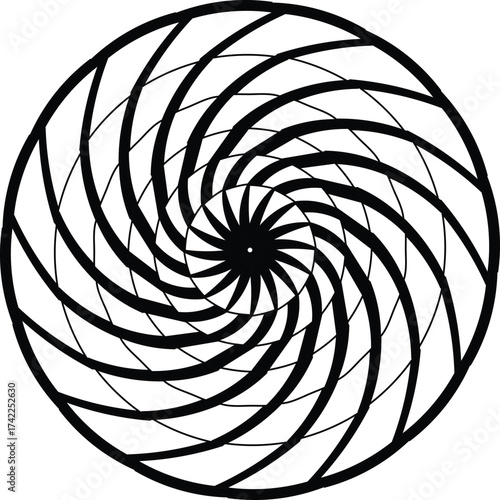 Black and white mandala vector isolated on white. Vector hand drawn circular decorative element.