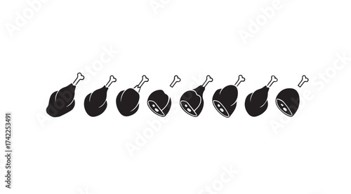 Row of assorted gummy candies in various shapes suspended from strings on a vector