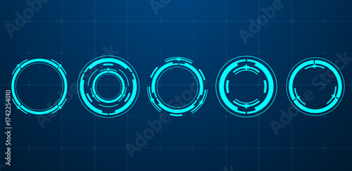 circle technology sci fi and futuristic blue