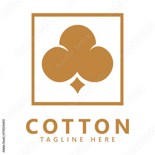 Cotton Logo with Stylized Boll Inside Square Frame