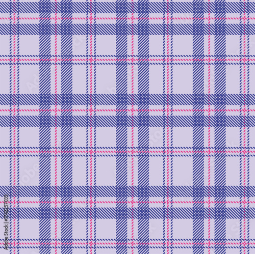 Classic Blue and Pink Plaid Fabric Pattern Design