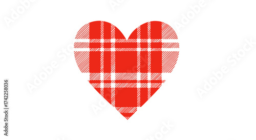 A vibrant red tartan heart pattern for celebrating love and special occasions.