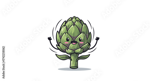This happy artichoke is doing a little dance to show its excitement.