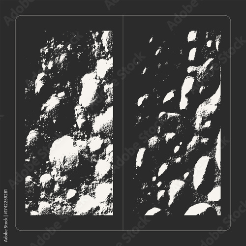 Porous vector grainy black-and-white texture — detailed abstract surface with natural pores and fine noise. Great for backgrounds, posters, and modern minimalist design