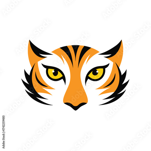 Wallpaper Mural tiger eyes vector illustration Torontodigital.ca