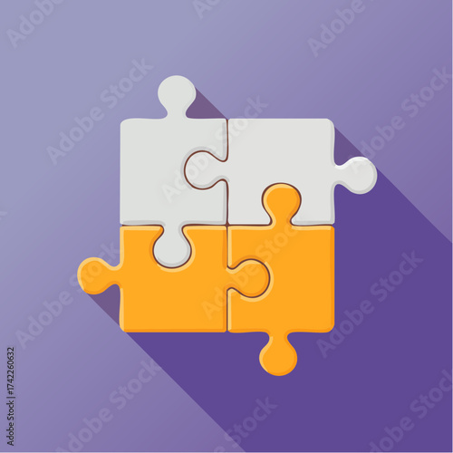 Four puzzle pieces seamlessly interlock, symbolizing integration, unity, and the power of collaboration.