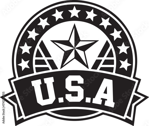 Bold USA emblem celebrates national pride and heritage