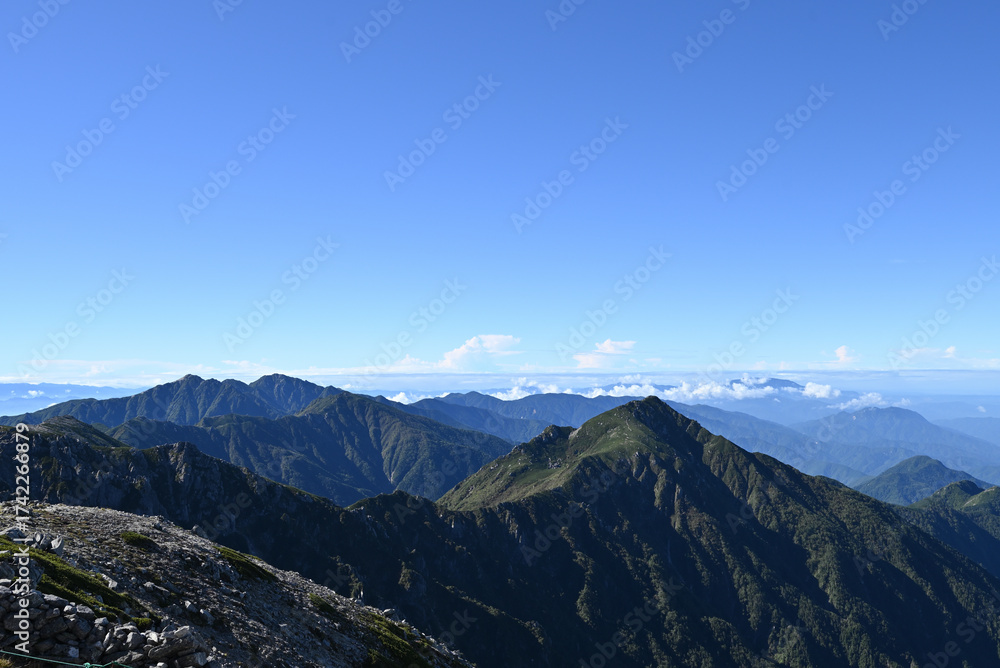 Fototapeta premium Climbing Mt. Kiso-Komagatake, Nagano, Japan