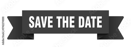 save the date ribbon isolated on transparent background. save the date ribbon