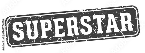 superstar rectangular sign. superstar stamp