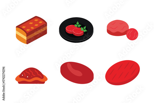 Delicious assortment of red and brown sweet treats collection