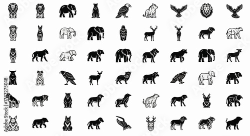 set of animals silhouettes