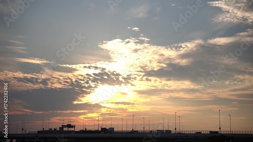 町の夕焼け