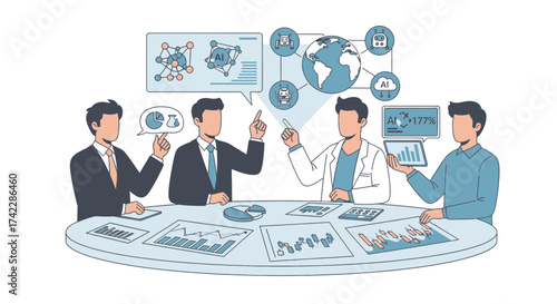 AI Team Collaboration and Data Analysis for Business Growth.