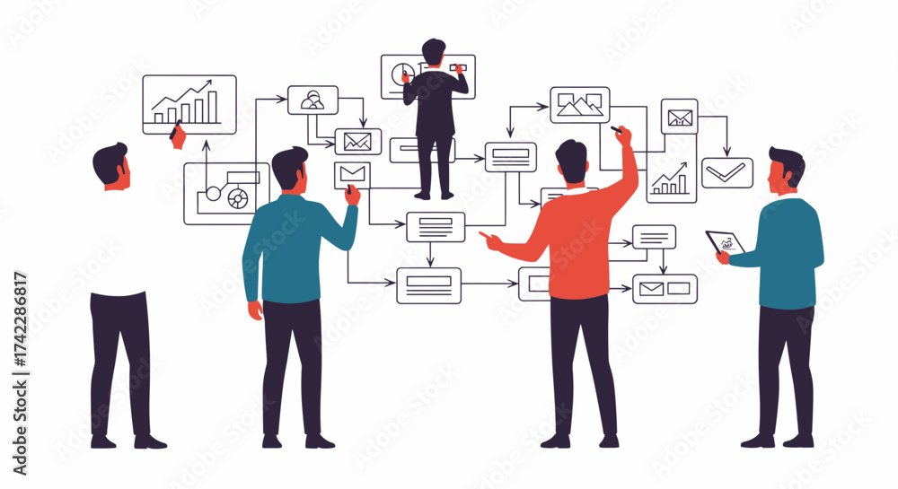 Fototapeta premium Business team collaboration and workflow process analysis.