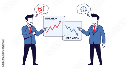 Inflation and Deflation Economic Concepts Explained with Illustrations.