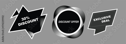 Modern Discount Offer Badges – Exclusive Black Friday Deal Templates for Promotion & Sale