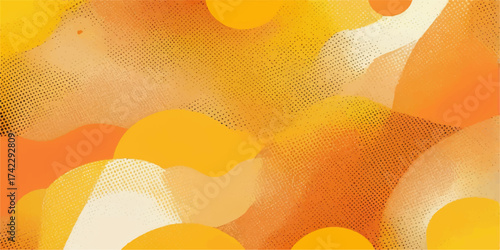Vibrant abstract orange and yellow gradient background with a bright sunburst pattern and flowing lines, evoking summer energy and light