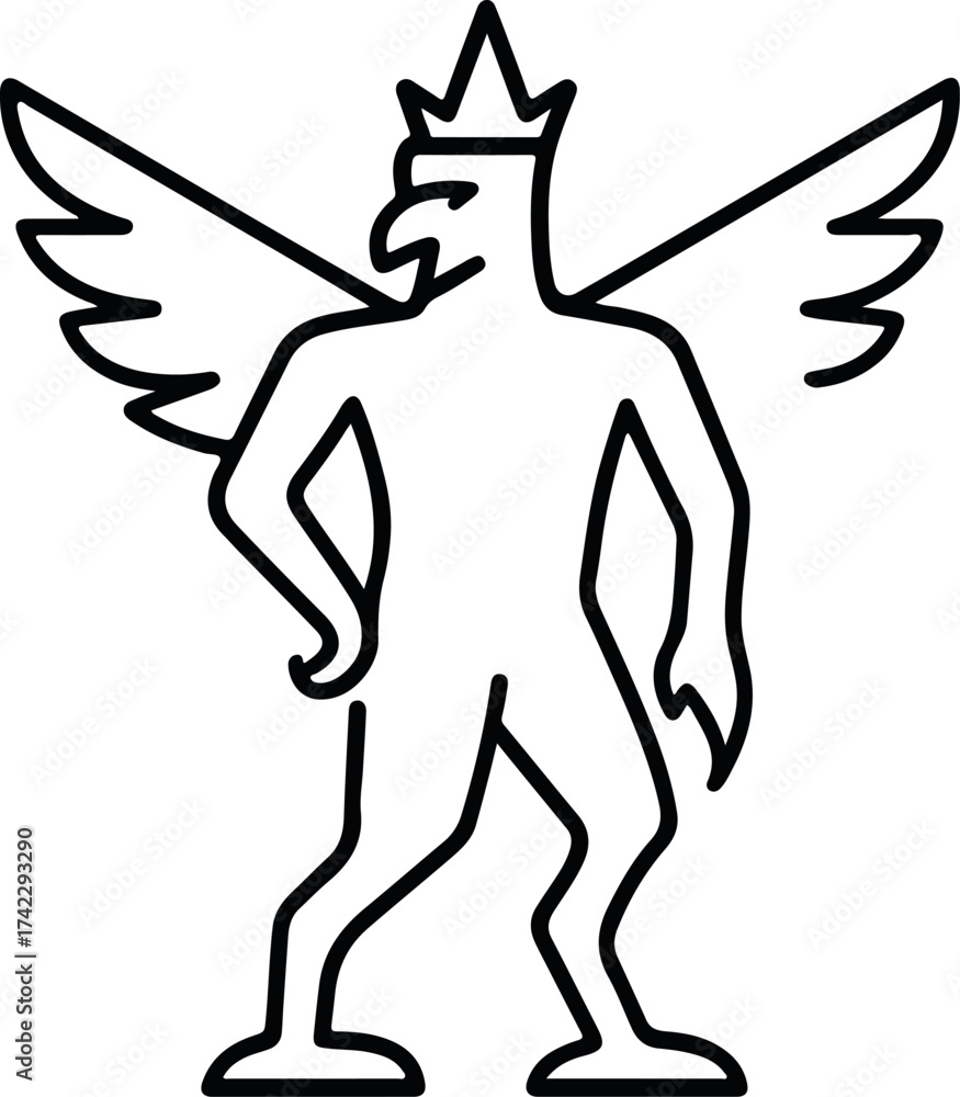 Naklejka premium Minimalist Line Art of Kitsune – Crisp Vector for Tattoo, Branding, and Myth Packs