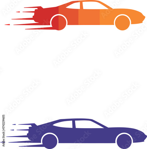 Speeding Cars Icon Set
