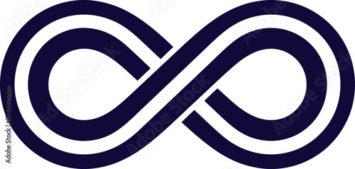 Infinity Symbol, Endless Loop Icon, Dark Blue