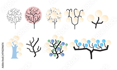 Blank board structure plant tree for business report activity or other