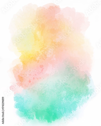 Watercolor splash background in pastel colors with soft textures  