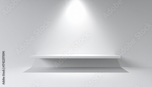 Wallpaper Mural Minimal white shelf under spotlight. Torontodigital.ca