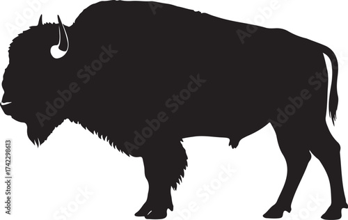 Majestic bison silhouette native american icon