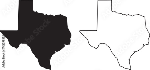 Texas state map outline silhouette