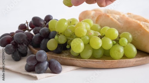 grapes and bread