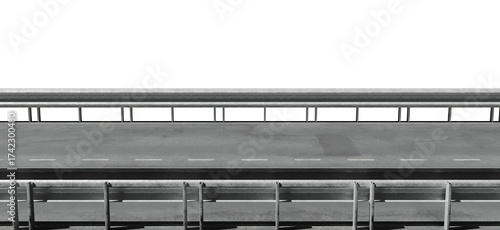 Empty asphalt road with two sidewalks in PNG isolated on transparent background..