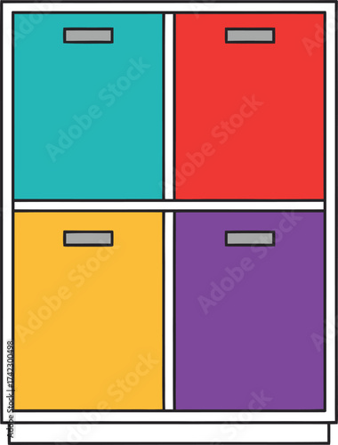 Colorful 4-Cube Storage Unit