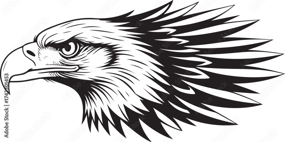 Obraz premium Majestic eagle head profile tattoo