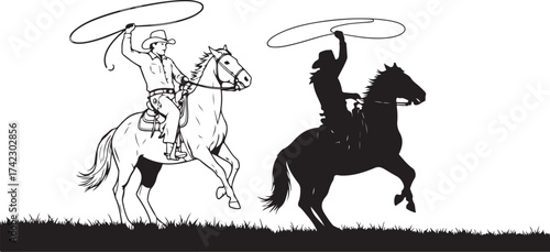 Charro horse riders in action