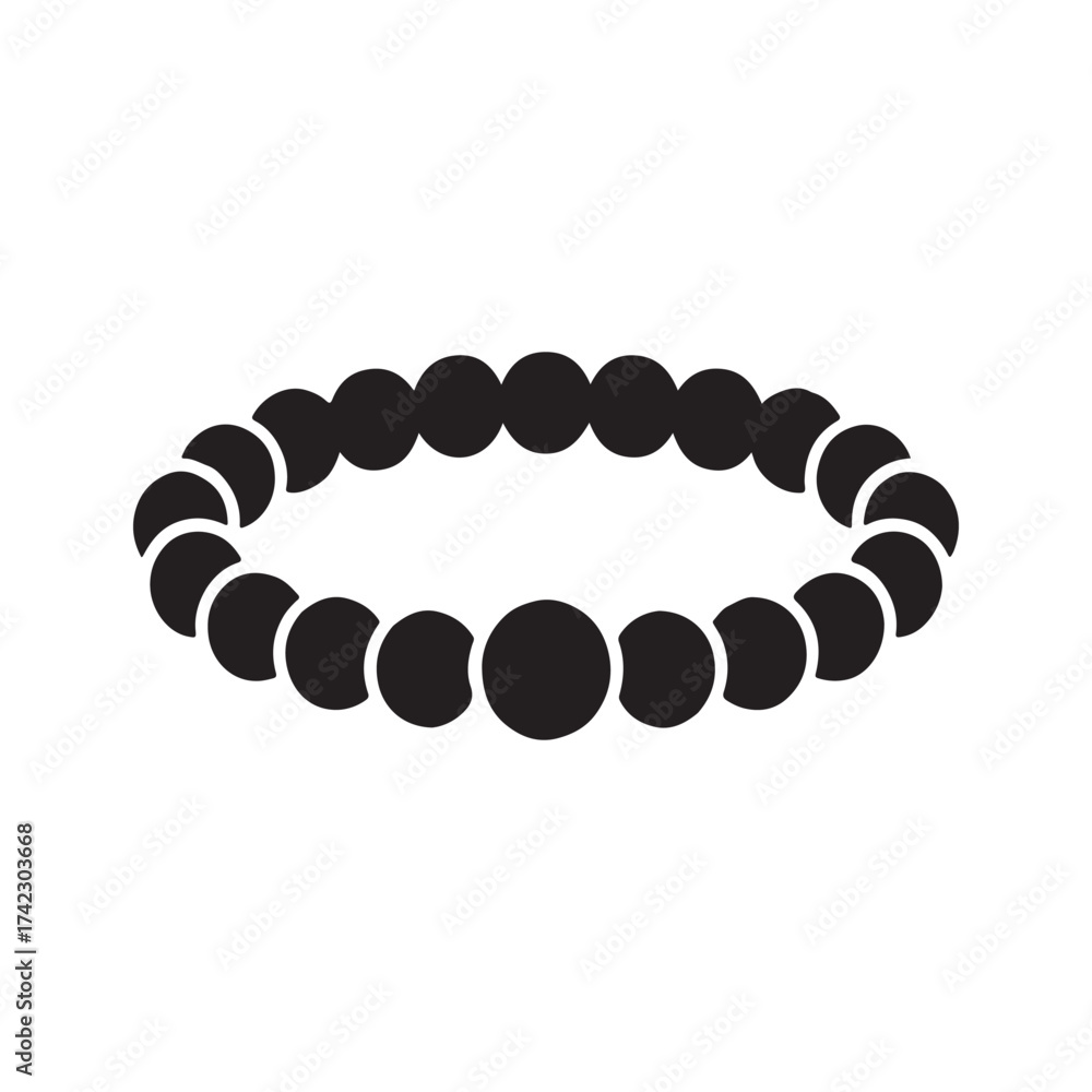 Obraz premium Beaded Bracelet Solid Accessory Icon