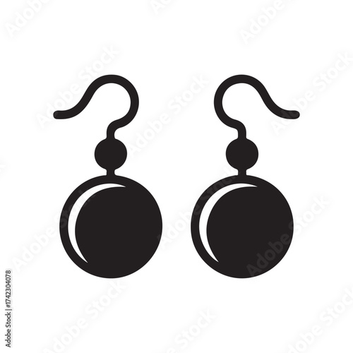 Dangle Earrings Solid Jewelry Icon