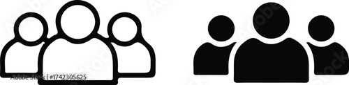 people icon group set vector