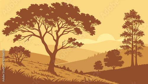 autumn landscape with trees