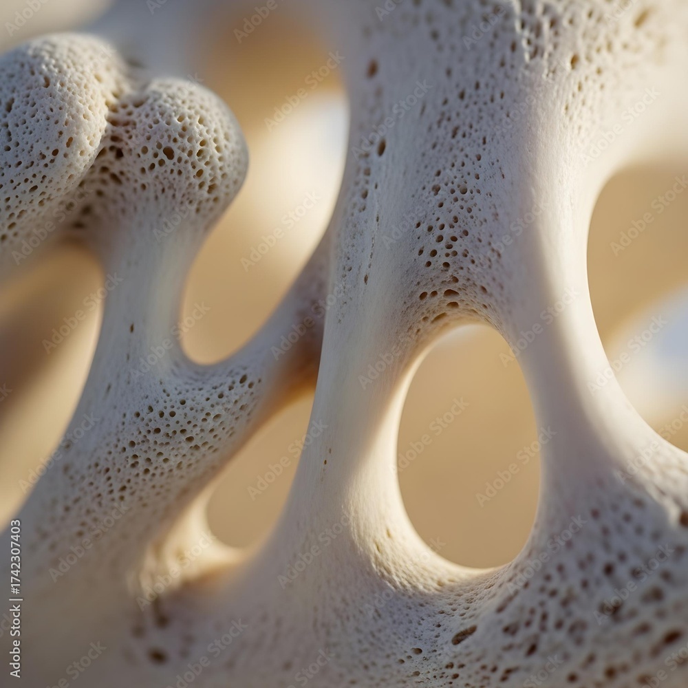 Obraz premium A Macro Expedition into the Mysterious World of Intricate Internal Bone Textures and Organic Forms, Illuminated by Ambient Endoskeletal Hues