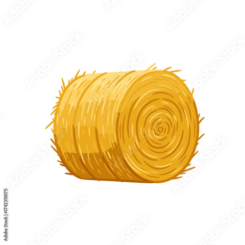 hay bale in a rural field with golden color and texture