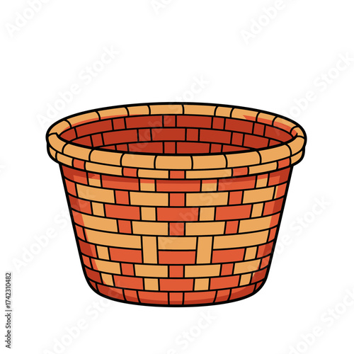 Colorful brick planter with decorative pattern for garden design