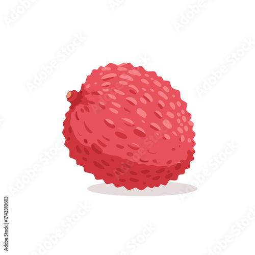 ramo of lychee fruit with textured skin and shadow